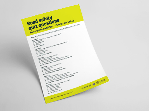 Queensland Road Safety Primary School Quiz - Quiz Master’s Sheet