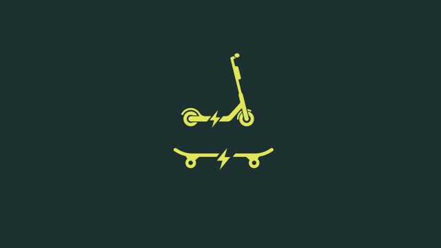 Icon of an e-scooter and e-skateboard