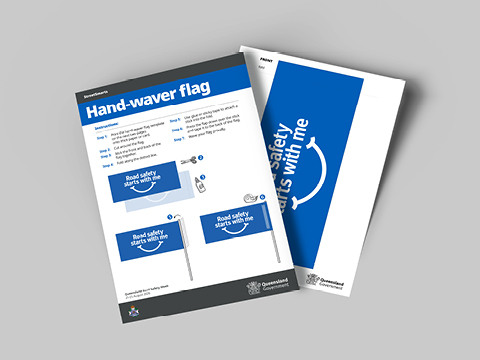 Thumbnail of Queensland Road Safety Week hand waver flag