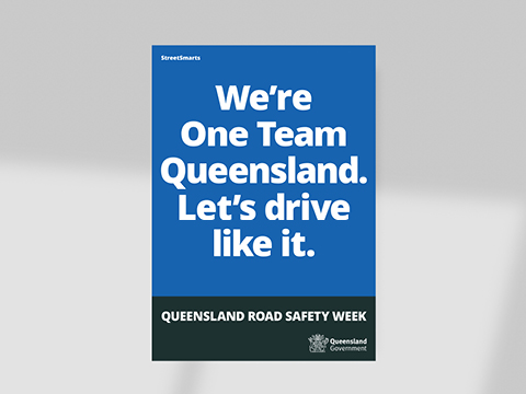 Thumbnail of Queensland Road Safety Week support poster