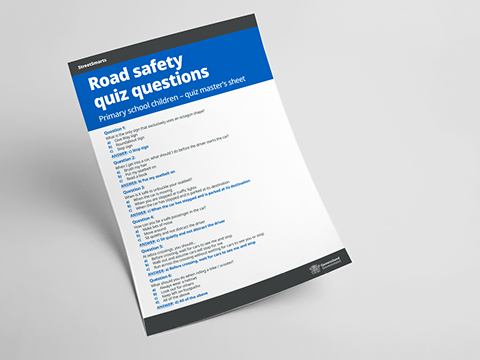 Thumbnail of Queensland road safety primary school quiz - master's sheet