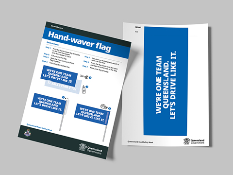 Thumbnail of Queensland Road Safety Week hand waver flag