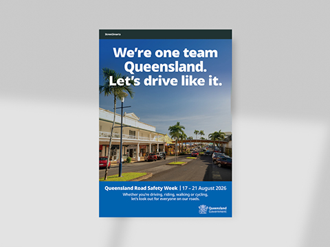 Thumbnail of Queensland Road Safety Week support poster