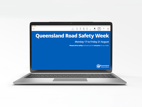 Thumbnail of Queensland Road Safety Week We're One Team Queensland teams background